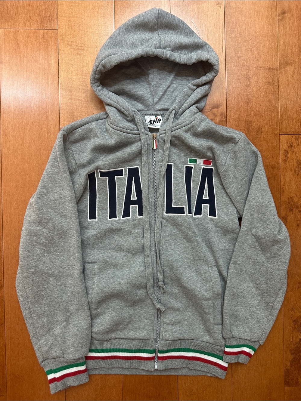 Grey Italia Zip-Up Hoodie - Italy
